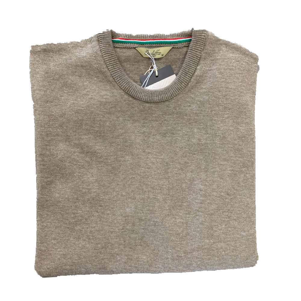 Galiffa - Pull Brun Biscuit - Col rond - 4XL