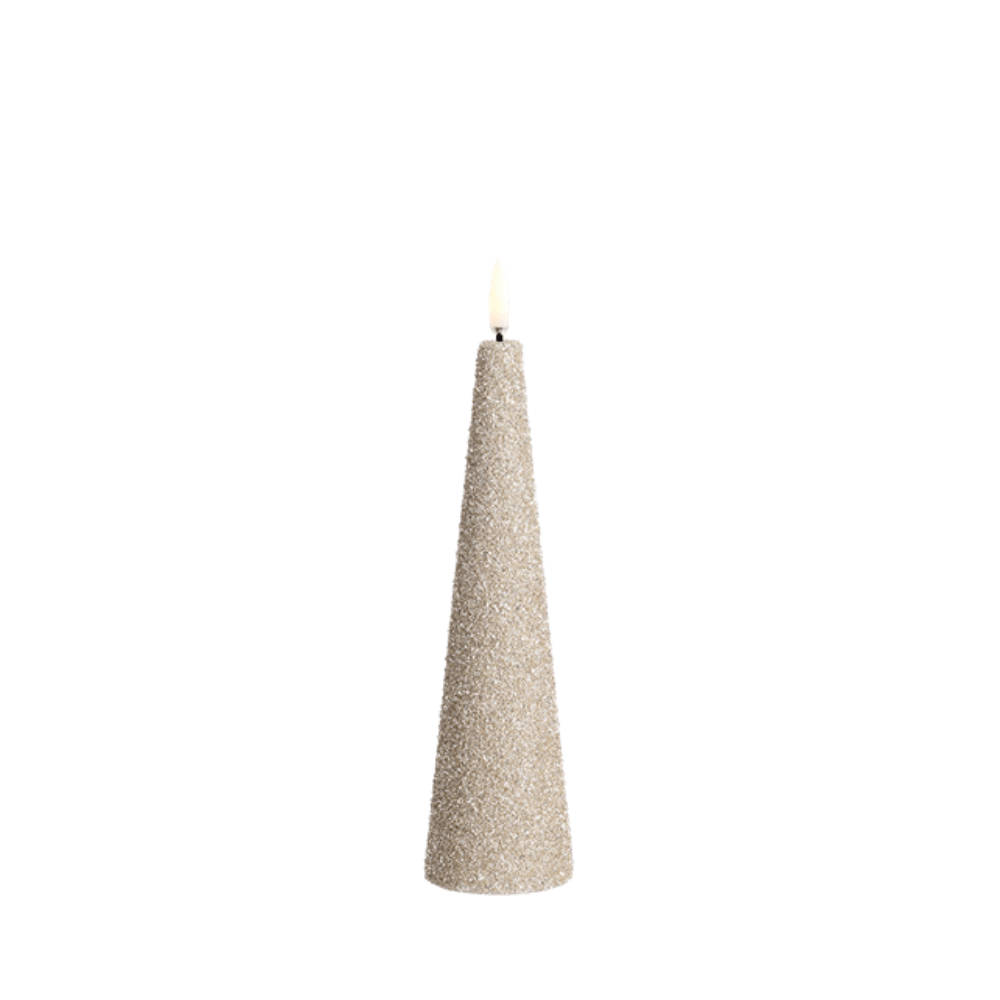 Uyuni - LED cone candle - Champagne